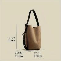 Bolso de Hombro de Cuero Mate con Cierre de Hebilla Bolso Cruzado Versátil para Mujeres - details 0