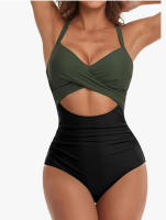 Nueva bolsa suave de una pieza traje de baño cruzado bikini con tirantes en la espalda traje de baño ajustado - details 5