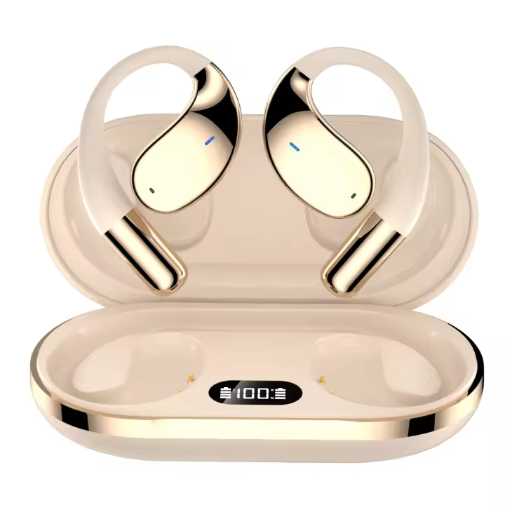 SANLEPUS Auriculares Inalámbricos Bluetooth 5.4 con HiFi y Graves Ultra Potentes - 60 Horas Autonomía, Auriculares Deportivos Abiertos, Diseño Ergonómico - Para Corredores y Amantes del Fitness - 1