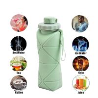 Botella plegable para beber, Botella de agua de silicona plegable para camping y senderismo, Botella de agua de viaje portátil para deportes al aire libre, Resistente al agua, 600 ml, Sin BPA, A prueba de fugas, Fácil de transportar, A prueba de roturas - details 6