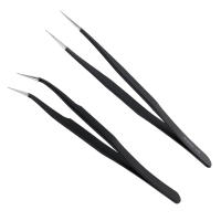 Pinzas rectas y curvadas de acero inoxidable, herramienta de extensión de pestañas, herramientas de maquillaje para pestañas postizas, 1 unidad - details 5