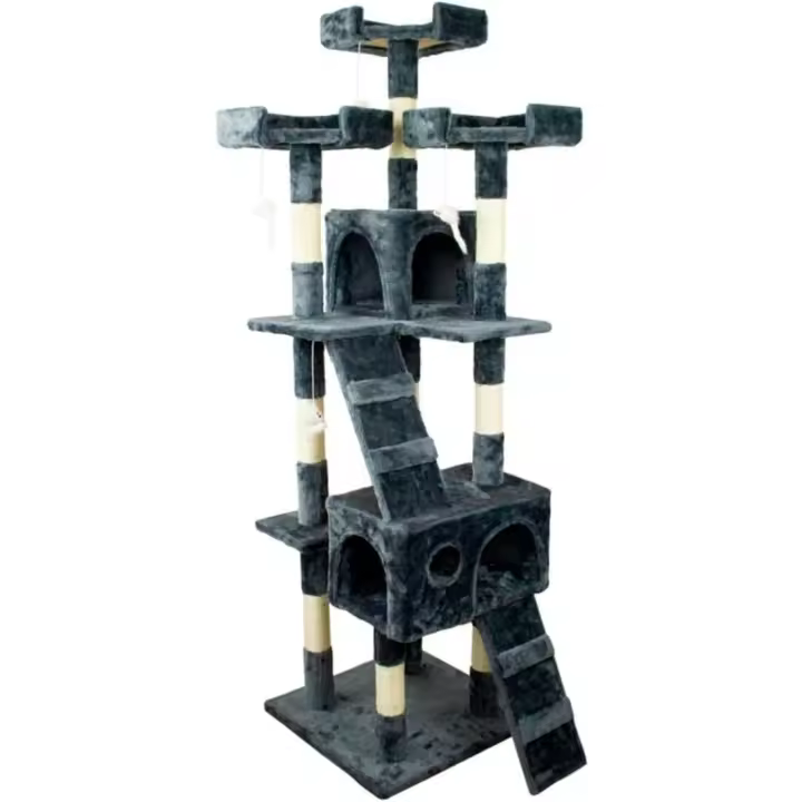 Rascador de Árbol para Gato Modelo Tom Grande 4 Alturas Soporta hasta 10kg Plataformas y Refugios - 1