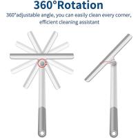 Escobilla de ducha giratoria de 360 ​​grados, limpiaparabrisas de vidrio, limpiador de escurridor con soporte de silicona, raspador de espejo de baño, limpieza - details 4