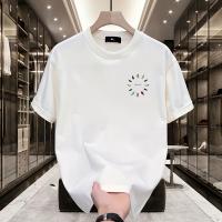 Camiseta de Algodón Groupy para Hombres Estilo Callejero Americano, Ajuste Suelto, Manga Corta, Cuello Redondo, Diseño Asimétrico, Moda Casual para Adolescentes y Adultos - details 4