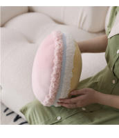 Almohada de macarrón francés, decoración redonda colorida de galletas tipo sándwich, cojín para sofá de casa junto a la cama - details 5