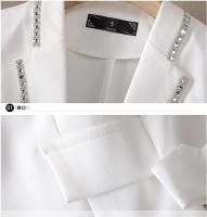 Blazer de otoño para mujer, chaqueta de protección solar de verano, chaqueta de traje nueva blanca, cárdigan negro fino a la moda para mujer - details 1
