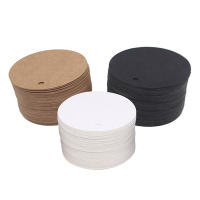 Etiquetas redondas de Papel Kraft para equipaje, tarjetas de etiqueta de precio hechas a mano en blanco, color marrón, decoración de fiesta de boda y Navidad, 100 unidades por lote - details 4