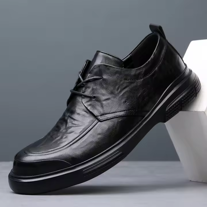 Nuevos zapatos de cuero para hombres zapatos de cuero casuales transpirables de negocios de un pedal - 1