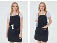 Agua Cocina Unisex con Bolsillos Limpieza Restaurante Camarero Trabajo Delantal Rist Bubble Tea Shop Pinafore - details 11