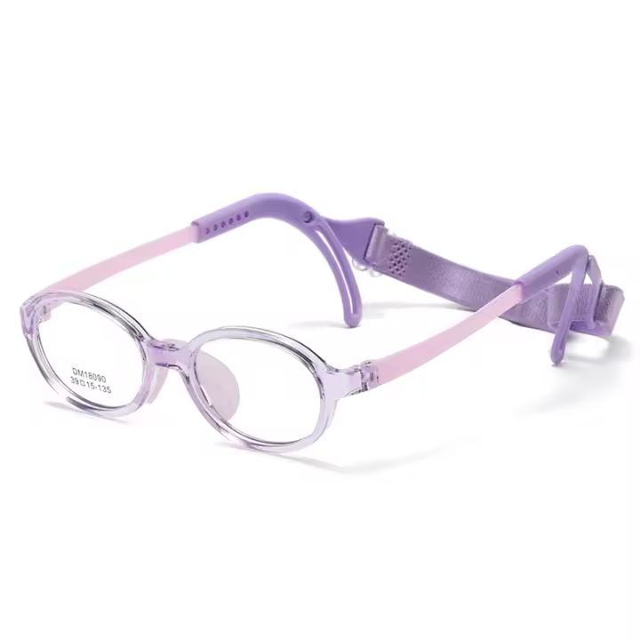 Nuevo Gafas redondas de silicona TR90 con montura de tomate para - 1