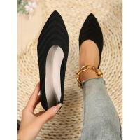 Nuevos Zapatos planos con punta puntiaguda para oficina, barco, Color sólido, tejidos, sin cordones, zapatillas De Ballet informales, mocasines para Mujer, Zapatos De Mujer - details 7