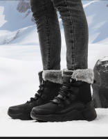 Botas de nieve, zapatos de algodón cálidos, engrosados de terciopelo para mujer, impermeables y antideslizantes - details 15