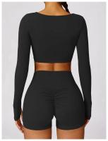 Conjunto de Yoga de 2 Piezas Traje Deportivo para Mujer Pantalones de Yoga con Manga Larga - details 27