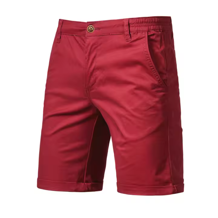 Shorts Para Hombre Algodón 100% Cuello Elasticidad Estilo Casual Verano 10 Colores Pantalones De Playa - 1