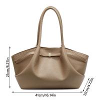 Bolso de Hombro de Diseño de Lychee Bolso de Mano de Cuero PU de Color Sólido - details 0