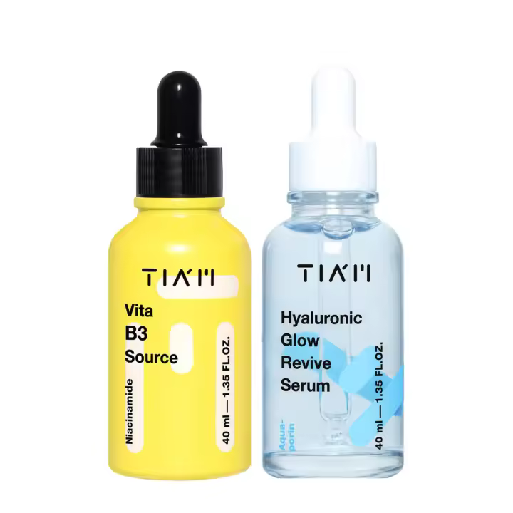 TIAM Dewy Duo: Vita B3 Source & Hyaluronic Glow Revive Serum para piel opaca y seca, luminosidad, hidratación, juego de cuidado de la piel coreano - 1