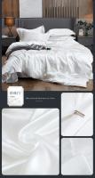 Juego de ropa de cama de satén, funda de edredón de alta gama, individual, doble, tamaño Queen, Color sólido - details 24