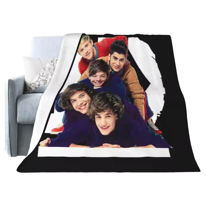 Manta de Dirección de Música Pop Cálida de Franela Manta Suave para Sofá Cama, Impresa y Lanzada en Todas las Temporadas - 1