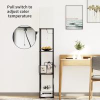 Lámpara de Pie, Temperatura de 3 Colores, Lámpara con Estantes con Bombilla LED, Lámpara de Salón, Dormitorio, Estudio y Oficina, Negro,Decoración Hogar Vintage - details 17