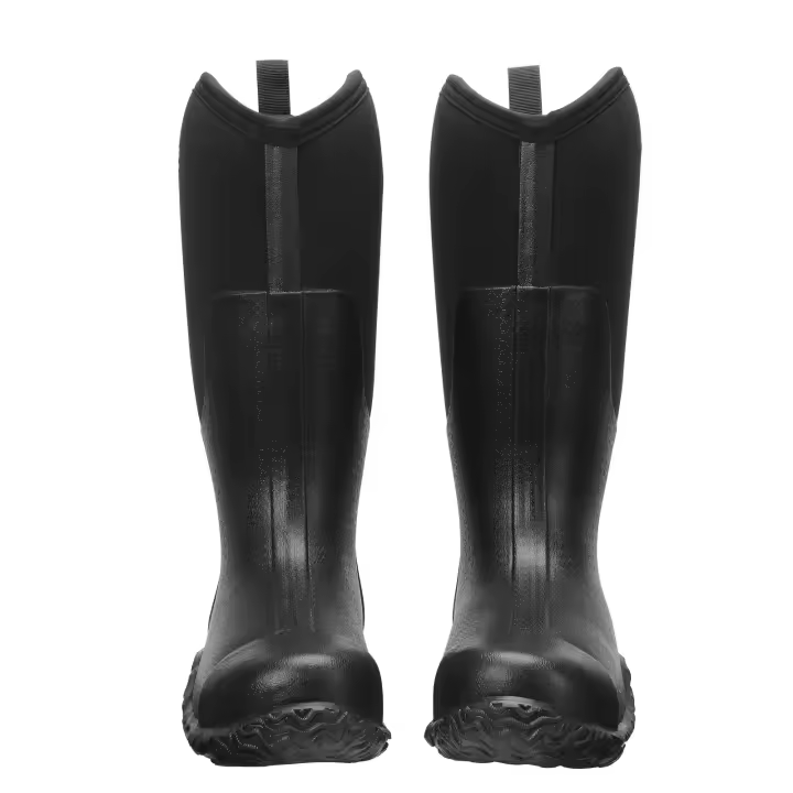 SucceBuy Botas de goma con punta de acero para hombre, botas protectoras impermeables para pesca en la lluvia, zapatos de trabajo antideslizantes para exteriores, talla 10 US - 1
