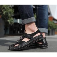 Sandalias de cuero para hombre, zapatos informales antideslizantes, cómodos, transpirables, para playa, talla grande 38-48 - details 14