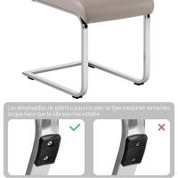 2 Piezas Sillas de Comedor Sillas de Oficina Conferencia Altura 47cm Carga Máxima 135kg Blanco - details 42