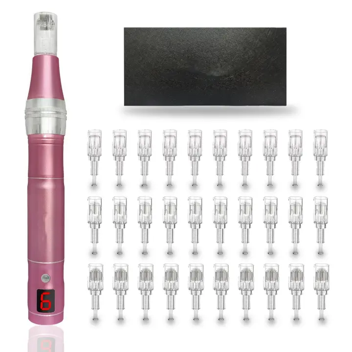 28000RPM, 30 Piezas de Reemplazo, Herramienta de Cuidado DE LA PIEL Facial Pluma de Microneedling Eléctrica Profesional - 1