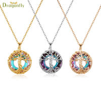 Exquisito Collar de Árbol de la Vida Collar Genealógico Celta con Círculo Joyería de Cristal - details 4