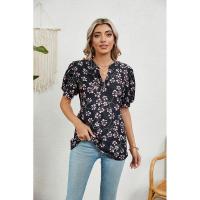 Camiseta holgada con estampado vintage para mujer, ropa de manga corta de estilo coreano a la moda, Top informal con cuello en V para mujer - details 14