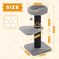 PAWZ Road Poste rascador para gatos grandes, torre de árbol para gatos moderna con poste rascador grueso, perchero superior, cama para gatitos, rascadora para gatos, muebles para gatos, juguetes para gatos - details 0