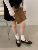 Xiaoxiangfeng remache Mary Jane zapatos nueva cabeza cuadrada boca poco profunda solo zapatos de fondo plano cinturón de una palabra zapatos pequeños de cuero - details 11