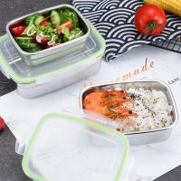 Caja Rectangular de acero inoxidable 304 para mantenimiento fresco, contenedor de almacenamiento de alimentos a prueba de fugas con tapa sellada, fiambrera para horno - details 6