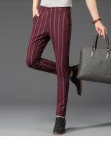 Pantalones Casuales a Rayas para Hombres Cómodos Negros, Khaki, Vino Rojo - details 12