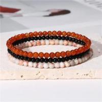 Pulsera de Piedras Naturales 4mm con 3pcs Cuarzo Rosa Piedra Amatista Rojo Ágata Turquesa Opalo - details 4