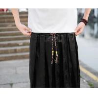 pantalones de marca al aire libre para hombres Lce seda dragón flor oscura bombachos sueltos pantalones casuales de pierna ancha de alta calidad para hombre - details 11