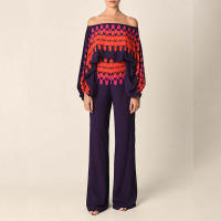 2025 Nuevo top suelto con mangas de murciélago, conjunto de moda con pantalones de pierna ancha, conjunto de dos piezas para mujer - details 5