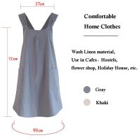 Delantal de lino y algodón estilo cruzado para mujer para el hogar, panadería, floristería - details 1