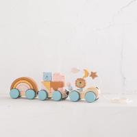 Juguetes Montessori de madera, bloques de animales, estrellas, Luna, tren envolvente, juguete de apilamiento de coordinación - details 13