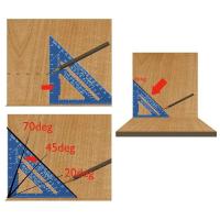 Regla triangular de aleación de aluminio, transportador de medición cuadrada de 7 pulgadas, regla de ángulo métrico, herramientas de carpintero, herramientas de carpintería - details 7