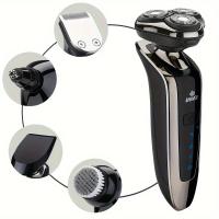 Afeitadora Eléctrica Recargable Limpieza Completa del Cuerpo, Aparador de Nariz y Barbilla, Cepillo de Limpieza Facial Para Hombres - details 1