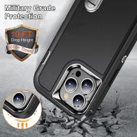 Funda resistente antigolpes militar híbrida 3 en 1 para iPhone 16 Pro Max 11 12 13 14 15 Pro Max 15 Plus 16E cubierta dura para teléfono con soporte para PC - details 4