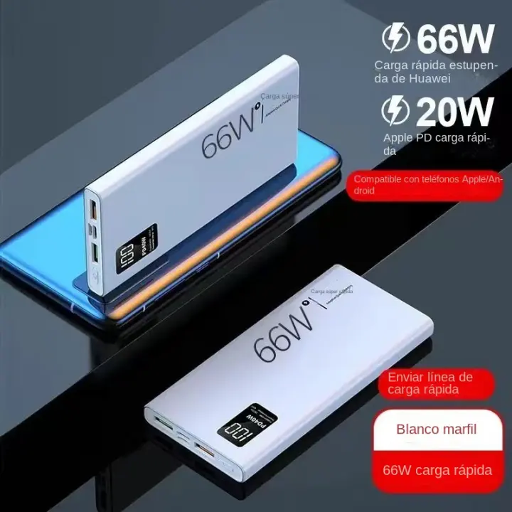 Banco de energía de 30000 mAh Pantalla LED de carga súper rápida de 66 W con cable de carga para facilitar el transporte - 1