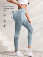 Mallas de yoga de cintura alta con realce de glúteos, compresión, elásticas, que absorben la humedad, transpirables, ideales para yoga, entrenamiento, correr y gimnasio - Ropa deportiva para mujer. - details 18