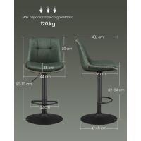 Juego de 2 Taburetes de Bar Sillas Altas Giratorias Regulables en Altura Acolchado PU - details 14