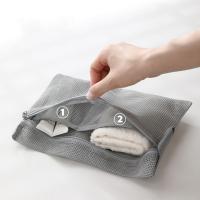 Bolsa de lavado de maquillaje de malla Simple, bolsa de artículos de tocador hueca impermeable, bolsa de almacenamiento ligera de secado rápido, viaje - details 6