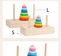 Rompecabezas de madera clásico para niños, torre de apilamiento, juguetes educativos templarios, juguetes - details 11