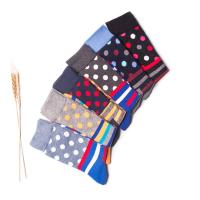 Calcetines de hombre con patrón geométrico de alta calidad, informales, lunares irregulares - details 6