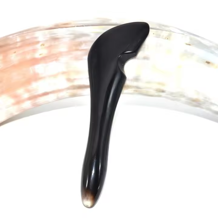 Cuerno de búfalo natural negro barra de refuerzo puntiaguda lápiz extracción sutra barra de raspado facial barra de masaje ocular - 1