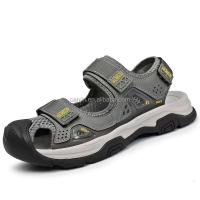 Nuevas sandalias de cuero de plena flor para hombre de alta calidad, talla 46, parte superior de seguridad con punta cerrada, zapatos de gamuza para exteriores, OEM de playa - details 2