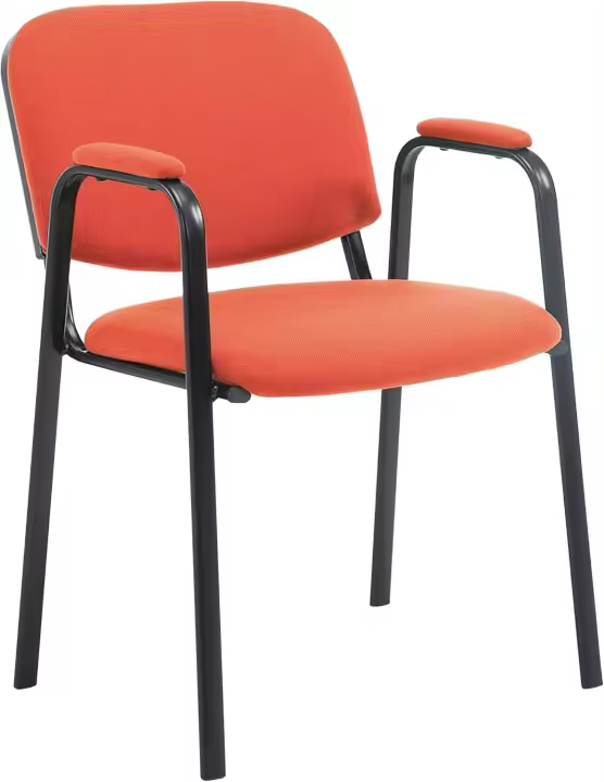 Confidente Ken Pro Tapizada En Tela I Silla De Conferencia con Base De Metal Negro I Silla De Oficina Sin Ruedas I Color:, Color:Negro - 1